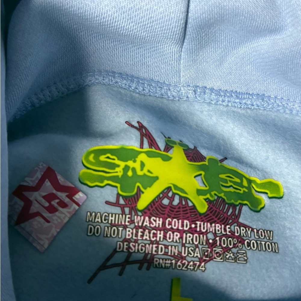 Blue Web Hoodie by Sp5der - Picture 3 of 3